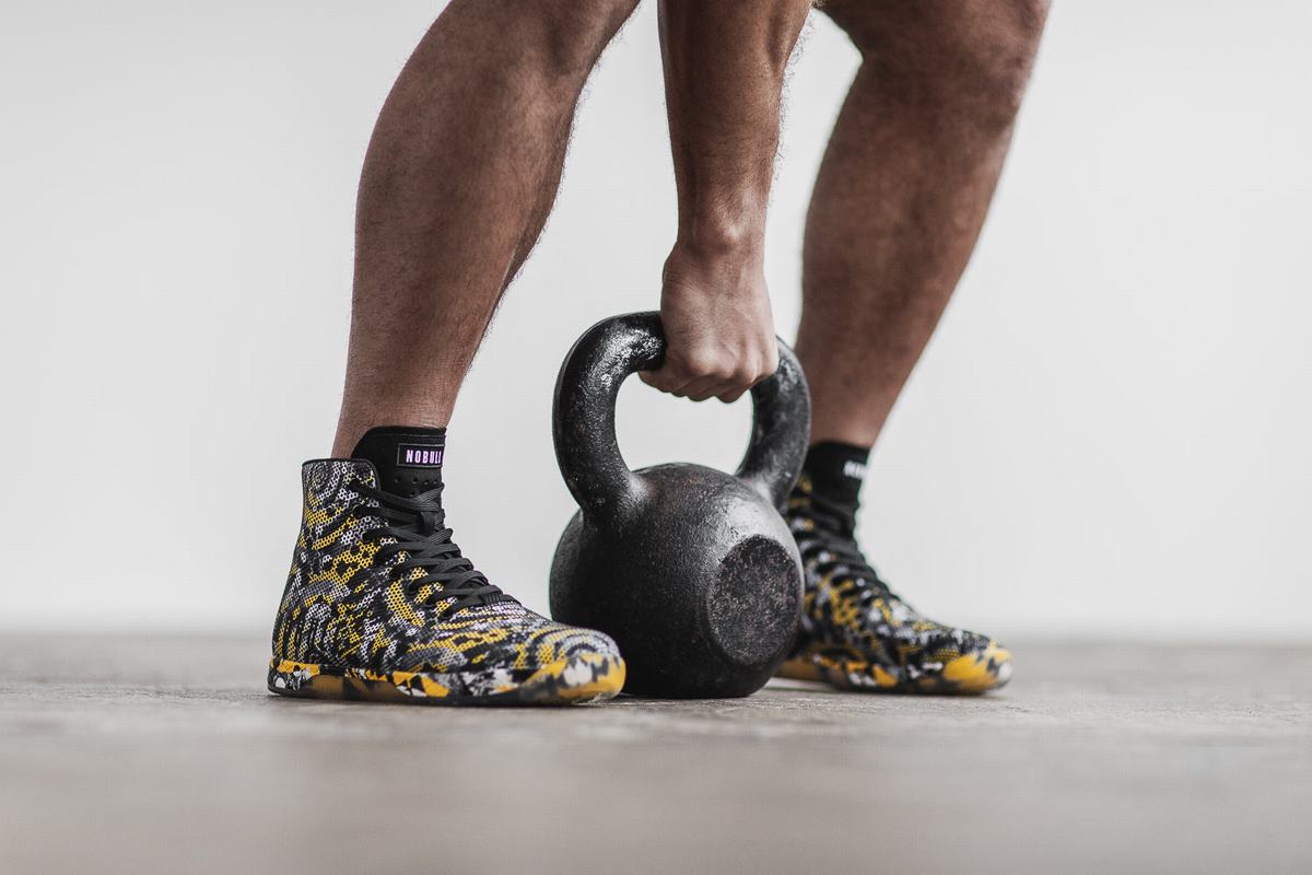 Nobull Superfabric High-Top Artists For Humanity Men's Trainers Black Yellow | Australia (VE9013)